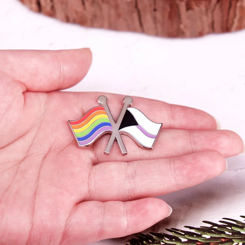 Rainbow & Demisexual Flag Pin