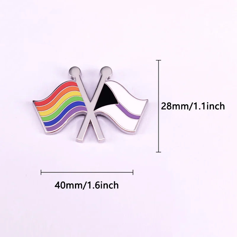 Rainbow & Demisexual Flag Pin