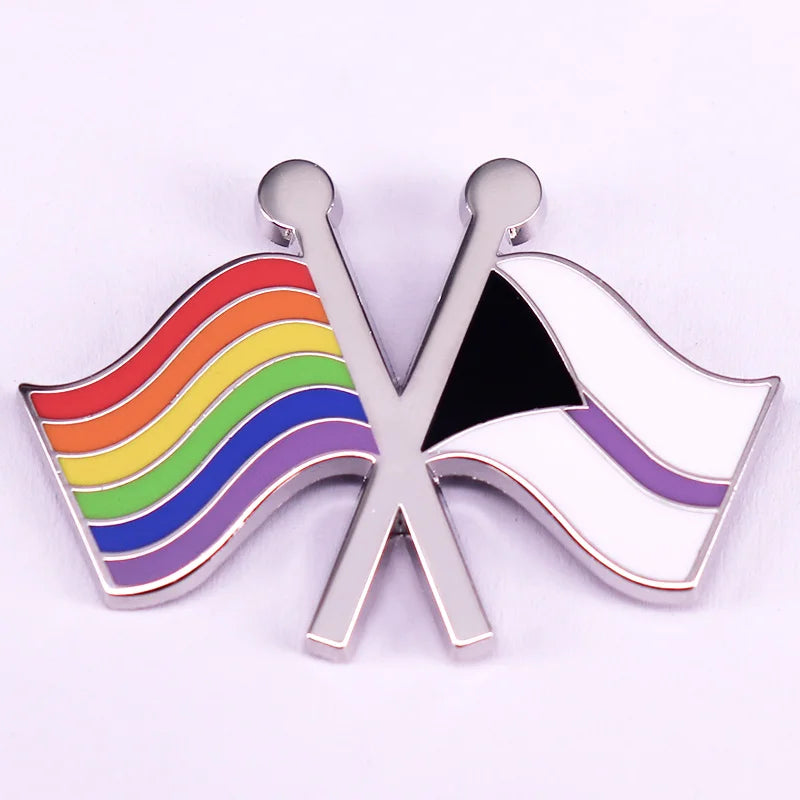 Rainbow & Demisexual Flag Pin