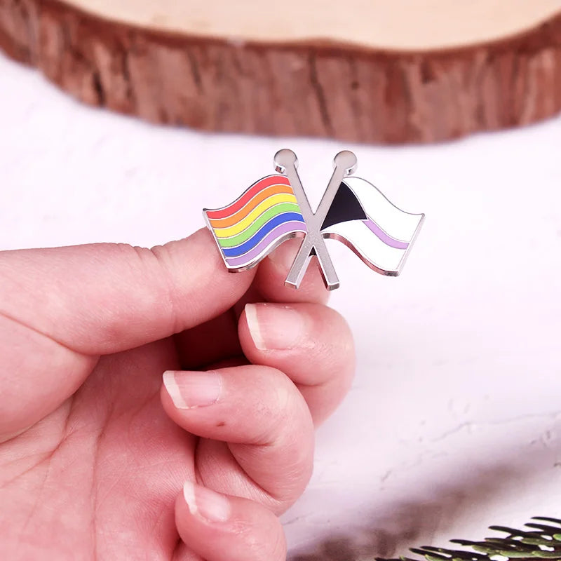 Rainbow & Demisexual Flag Pin